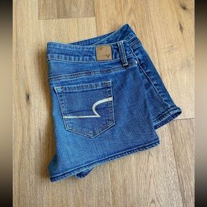 Size 10 American Eagle booty shorts, jean shorts